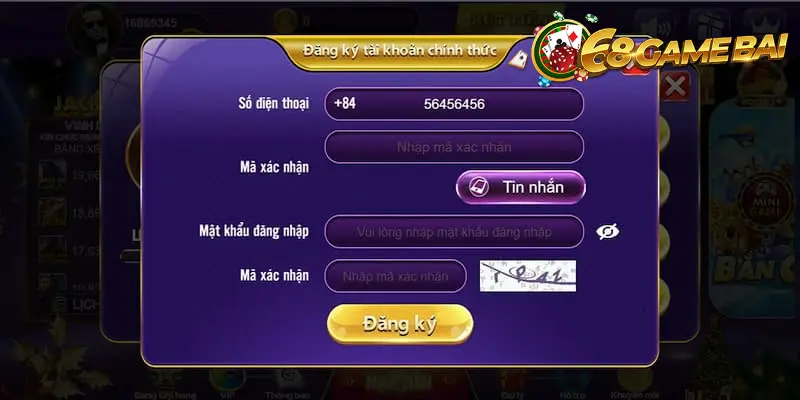 Đăng ký 68gamebai trên máy tính cực tiện lợi