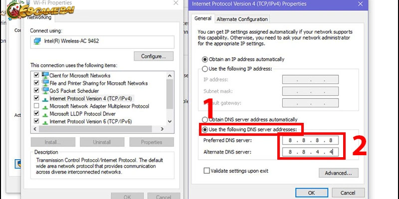 Chỉnh sửa địa chỉ DNS để truy cập game bài 68